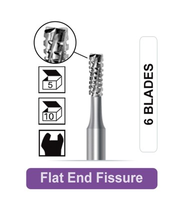 فرز کارباید استوانه ای ته صاف X-Cut هندپیس - Dentalree
